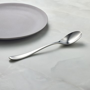 日本山崎金屬｜AQUATIQUE系列 - 霧面不鏽鋼晚餐匙 (203 mm)
