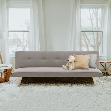 【AOTTO】北歐風實木三段式折疊三人沙發-摩卡色(SF-008M)