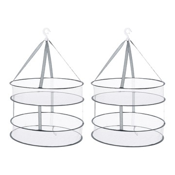 MIKA HOUSE 橘之屋 單層吊掛曬衣網 2個  小號  灰白色  1組