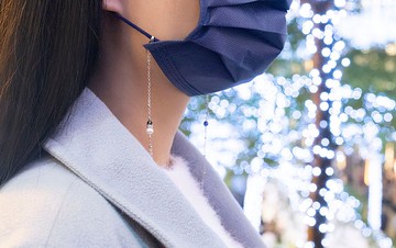 【還可當手鍊、項鍊、眼鏡鍊】歡騰(藍)雪人珍珠口罩鍊 情人禮物