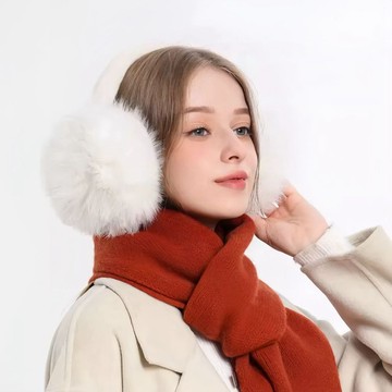 ⚡精心優選⚡大毛絨仿狐狸毛護耳套保暖耳罩女冬季防寒耳捂子加厚好收納顯臉小1106KGRD
