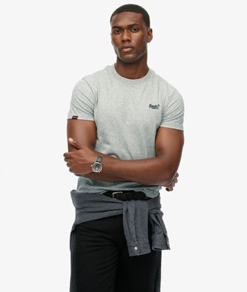 Superdry Men's Essential Logo T-shirt Light Grey Size: M
