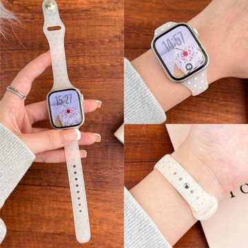 波點果凍矽膠錶帶 適用 蘋果手錶錶帶 Apple Watch S11 S10/9/8/7 SE3 Ultra 49mm