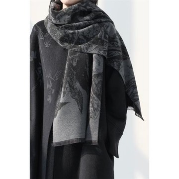 叁拾一 / 小眾暗黑風抽象感水墨色披肩軟糯親膚雙面針織保暖圍巾