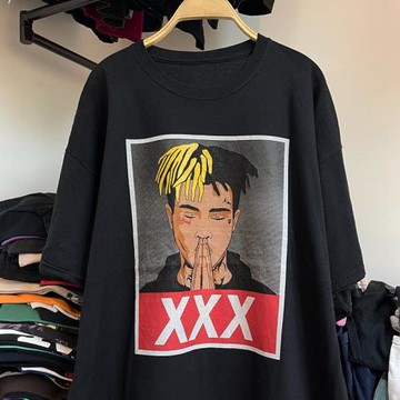 XXX歐美高街美潮hiphop嘻哈說唱短袖vintage復古男女情侶寬松T恤