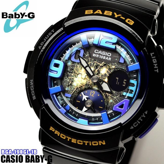 CASIO カシオ Baby-G ベビーG BGA-190GL-1B 海外モデル Beach Traveler Series アナログ レディース  腕時計 黒 ブラック 青 ブルー | LINEブランドカタログ