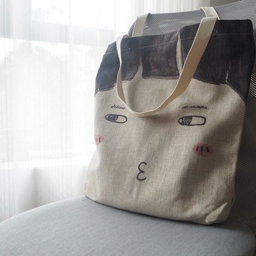 啊啊啊~我的臉真的超大超實用/棉麻背包/單肩包/環保袋