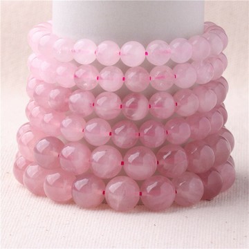 天然粉水晶手鏈女甜美芙蓉石粉晶馬粉手串單圈簡約時尚飾品招桃花