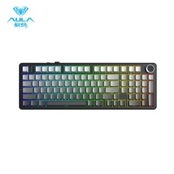 狼蛛AULA F99pro 三模機械鍵盤（漸變灰）靈動軸 側刻-無繁中