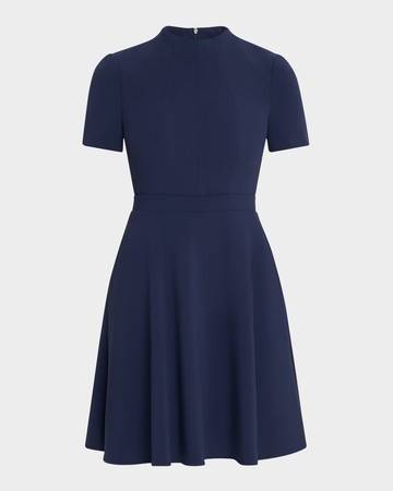Mayra Seamed Mock-Neck Dress