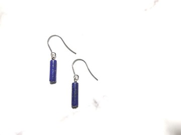 青金石  /  圓柱  /  玉石系列耳環 / 可改耳夾