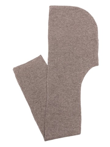 By Malene Birger - logo-tag ribbed balaclava - women - RWS Wool/Yak - One Size - Neutrals