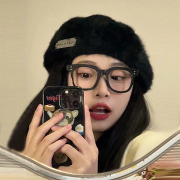 免運🔮甜酷兔毛反戴前進帽複古貝雷帽女秋冬時尚鐵標大頭圍畵家帽顯臉小加厚毛線帽大頭圍堆堆帽 圍巾帽 保暖雪帽 OPFU