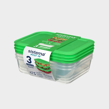 SISTEMA NEST 好收納保鮮盒1L(3入)