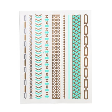 THE ONE UNITED 歐美時尚金屬感紋身貼 約15*21cm 水轉印紙+環保油墨  1 遇見森林系  1張