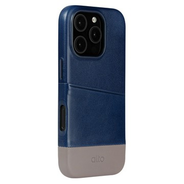 alto 奧沰 Metro 插卡式皮革手機殼  海軍藍 + 礫石灰  iPhone 16 Pro