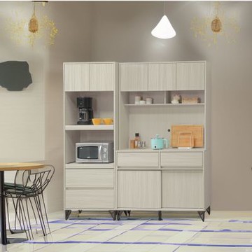 文創集 愛坦克2.3尺開門拉盤二抽高電器櫃/餐櫃(二色可選)-70x41x194-cm免組