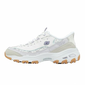 Skechers 休閒鞋 D lites Slip-Ins 女鞋 白 紫 緩衝 拼接 老爹鞋 150726WLV