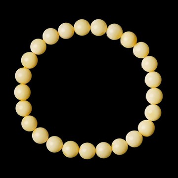 【正佳珠寶】蜜蠟琥珀 頂級純白滿蜜 7.4-7.8mm 蜜蠟手珠