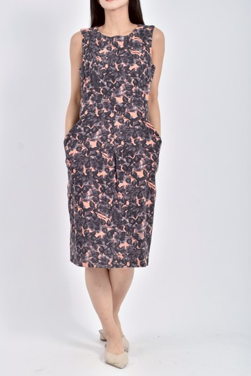 (S) piazza sempione無袖印花黑色洋裝