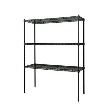 youneed 加強防鏽三色黑90X45X150 三層鐵力士架(鍍鉻架/電器架/收納架)