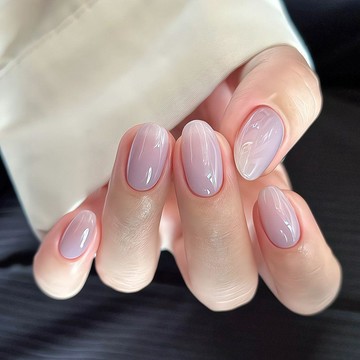 💗Yuki Nail💗露絲同款冰透溫柔優雅日常香芋灰紫美甲穿戴甲淡顏簡約白