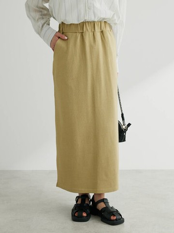 後開叉鬆緊合身長裙(6P31L1L0100) - Green Parks