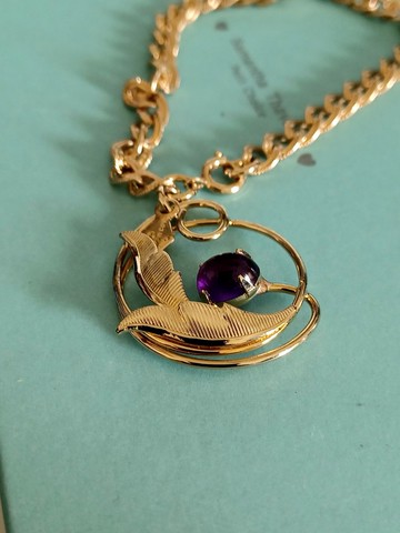 vintage jewelry SARAH COV 典雅金色藤葉 手鍊