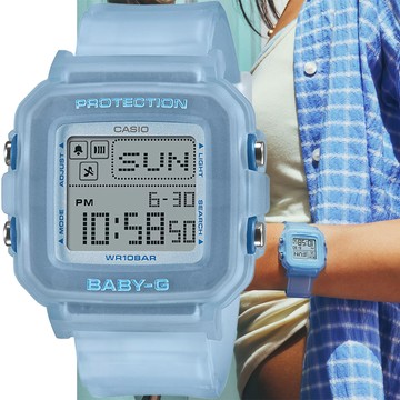 CASIO 卡西歐 BABY-G+PLUS 奇幻復古風格電子錶 吊飾套組 女錶 手錶(BGD-10KG-2)