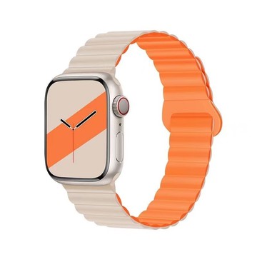 矽膠磁吸錶帶Apple watch 錶帶 i watch SE 1-8代 蘋果手錶帶 38/40/41/42/44/45