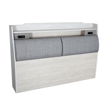 【日安家居】MIT愛拉5尺床頭箱-兩色(附插座/可置物/木心板)白梧桐