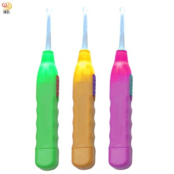 月陽超值3入3頭多功能LED耳扒鑷子耳勺手電筒 (XY31883)