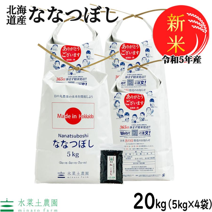 新米 米 お米 白米 精米 ななつぼし 20kg （5kg×4袋） 令和5年産