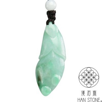 【漢石齋】天然翡翠A貨 玉蘭花玉珮吊墜 飄花種(39*14*7mm)