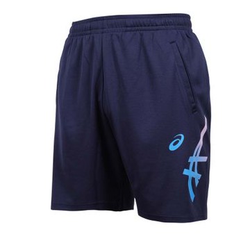 ASICS 男排球短褲-吸濕排汗 運動 休閒 訓練 2053A139-403 丈青藍淺紫