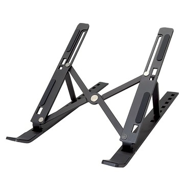 BANGJIASHI 筆電散熱架 鋁合金承重高 縷空設計快速散熱 多維度調節 鋁合金 單層  1個  黑色