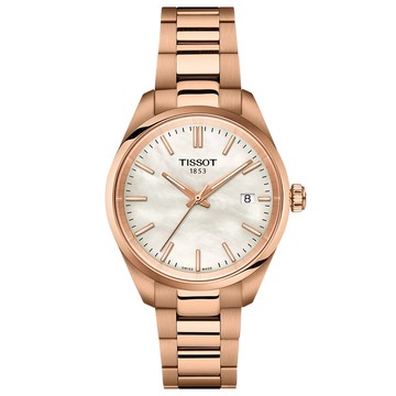TISSOT 天梭 PR100 珍珠貝石英女錶-玫瑰金/34mm T1502103311100
