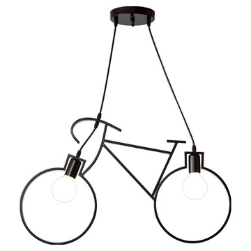 Honey Comb 工業風自行車餐廳吊燈 E27燈頭 金屬烤漆 高度可調  1入  黑色