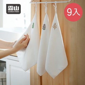 日本霜山 日系刺繡風強力吸水擦手巾/運動擦巾(3條入/包)x3包組