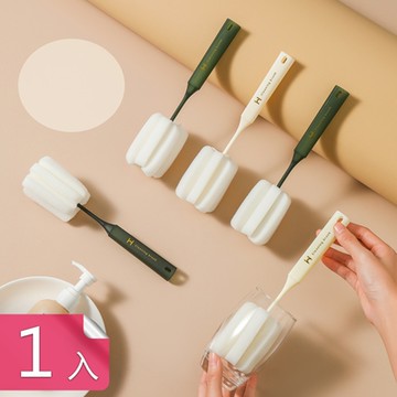 【荷生活】360度長柄海綿杯刷 零死角高密度氣度奶瓶刷-1入
