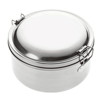 SILWA 西華 雙層圓形便當盒 14cm  不鏽鋼 銀色  1個