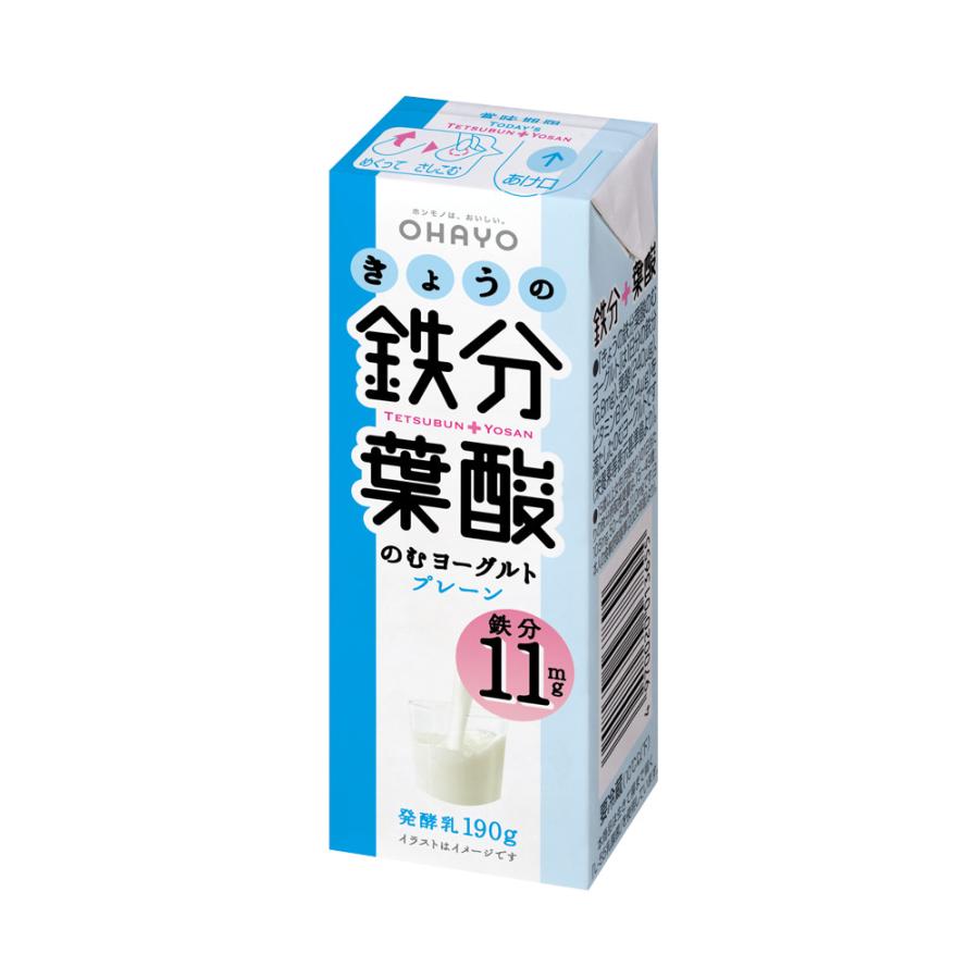 オハヨー乳業 きょうの鉄分葉酸のむヨーグルト 180g 12本