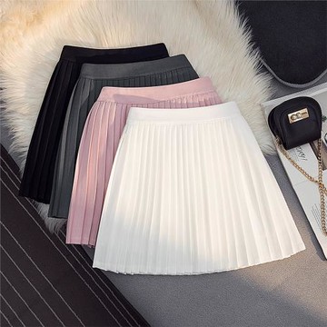 白色垂感西裝百褶半身裙女2025春夏新款顯瘦高腰小個a字jk短裙子