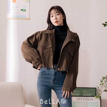 【買2送1】BeLLA  時髦帥帥風外套 咖啡