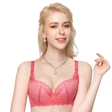 SWEAR 思薇爾 撩波 幻彩 系列 B-F罩 軟鋼圈 蕾絲 包覆 內衣 (彩霓紅)