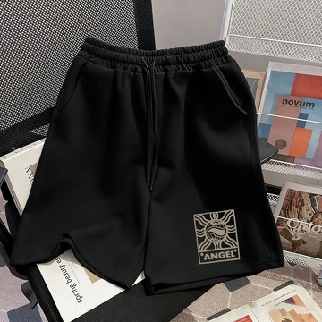 【高質量！當天出貨】圖騰印花純棉短褲男生棉褲運動短褲 籃球褲 寬鬆沙灘五分褲 波希米亞風短褲 休閒抽繩短褲 太空棉短褲