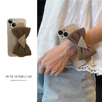 蝴蝶結手腕帶適用oppoReno14手機殼13個性11高級感9pro防摔8/7se軟10硅膠6保護套13支架4女Findx6/x8s創意x7