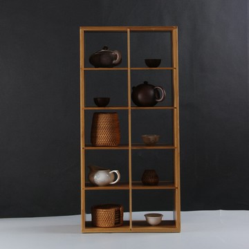 茶具收納架 茶柜茶杯架 竹制收納柜 多寶閣小博古架子 茶道配件