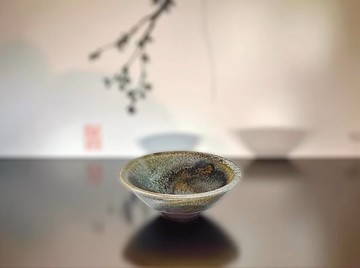 【唯一手作】柴燒 墨影文雅杯INK002