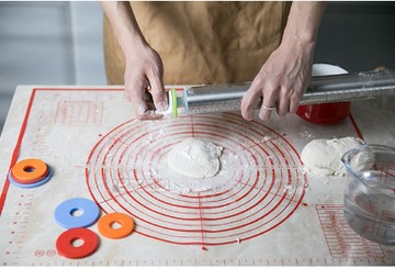 ✿台灣現貨✿ 美國17寸可調型不銹鋼擀麵杖 調節厚度刻度擀麵棍 面皮料揉麵工具